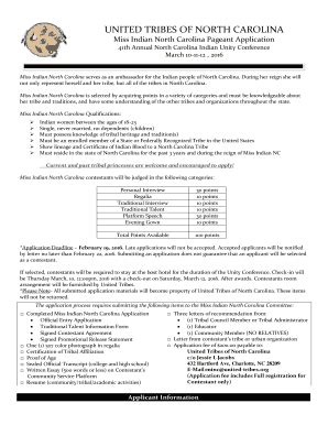 Fillable Online Miss Indian North Carolina serves as an ambassador for ...