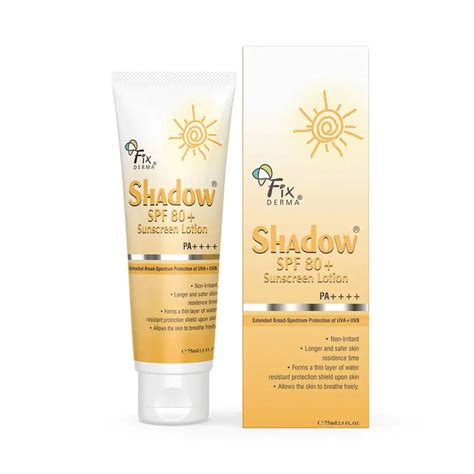 Foxy.in : Buy Fixderma Shadow Sunscreen Lotion SPF 80+ Lotion (75ml ...