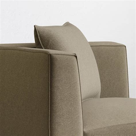 Buy Helios Brigade Fabric 1-Seater Wedge Sofa with Cushion - Brown from ...