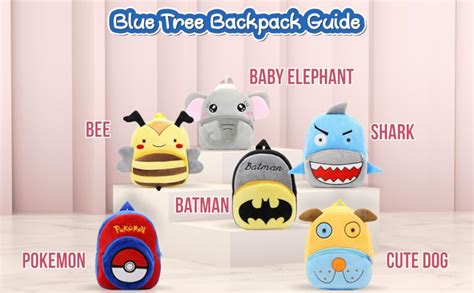 blue tree Cute Kids Backpack Toddler Bag Plush Animal Cartoon Mini ...