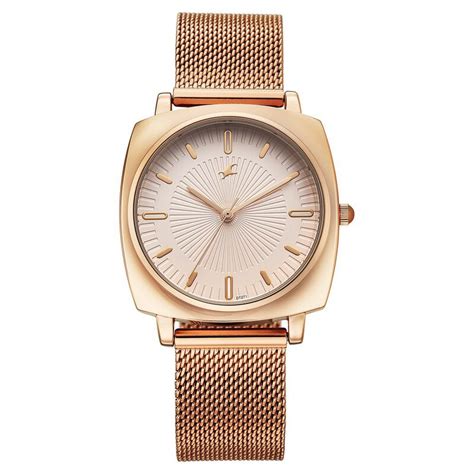 Buy Online Fastrack Stunners Quartz Analog Rose Gold Dial Rose Gold ...