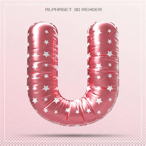 Premium PSD | Bubble pink letter u font alphabet 3d render