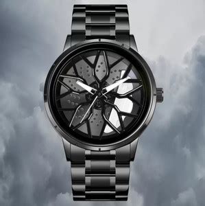 NIXEA 3D Rotating Spinning Watch Quartz Men Rim Car Wheel Watches ...
