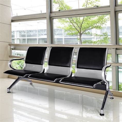 Kinbor 3-Seat Waiting Room Reception Chair with Arms Office Guest ...