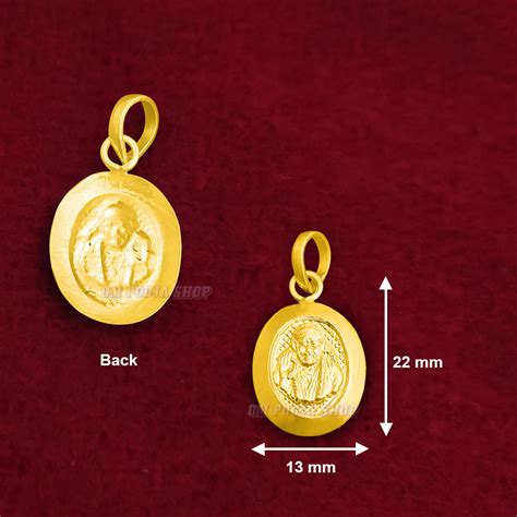 Oval Shape Saibaba Pendant in Pure Silver & Pure Gold