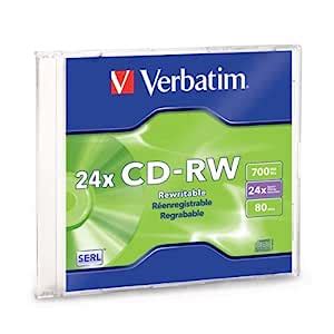 Verbatim 95154 700 MB 16x-24x Ultra Speed Branded Rewritable Disc CD-RW ...