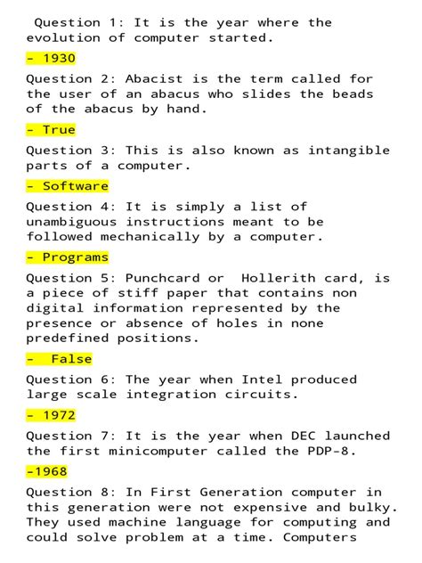 Image result for Introduction to Computing Quiz