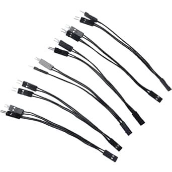 FDXGYH 6pcs 2 Pin Single Female to Dual Male Jumper Black One Point and ...