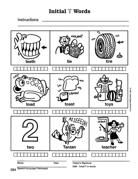 Speech Therapy with Miss Nicole: T initial words