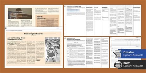 KS4 Baseline Tests: Wellbeing Themed English Assessment