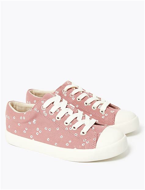 Buy Kids' Canvas Floral Trainers at Marks & Spencer