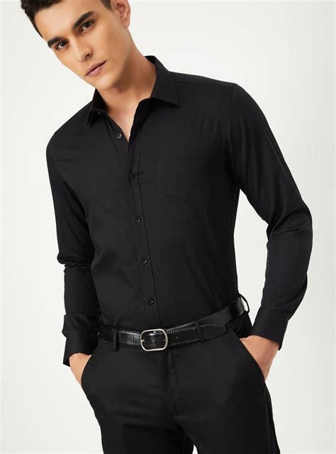 Buy Men Solid Slim Fit Shirt Online at just Rs. 799.0 - 1000015027555 ...