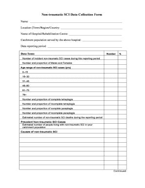 Fillable Online iscos org Non-traumatic SCI Data Collection Form ...