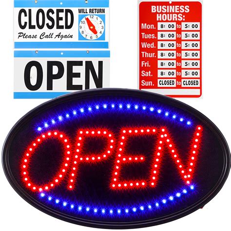 Buy LED Open Sign Business Board, 23x14 Large Bright Electric Open ...