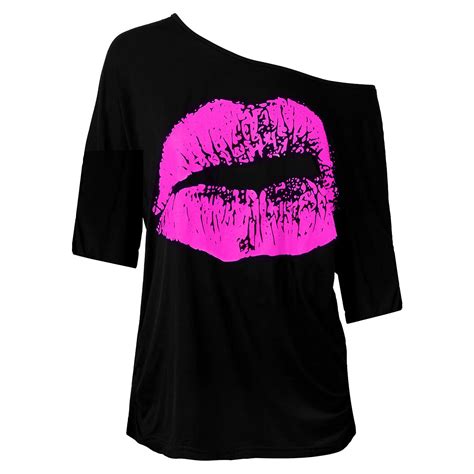 Black Fitted Graphic Tees for Women, Polyester Women'S Blouses, Elbow ...