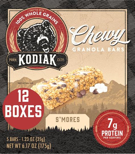 Amazon.com: Kodiak Cakes Chewy Granola Snack Bars, S'mores, High ...