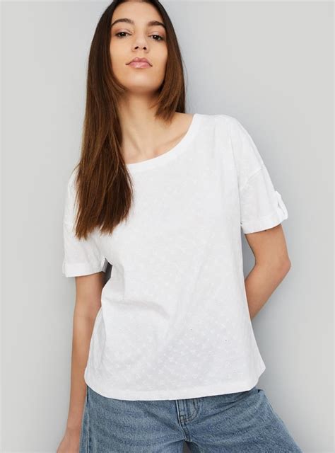 Buy Women Schiffli Drop Shoulder Top Online at just Rs. 399.0 ...