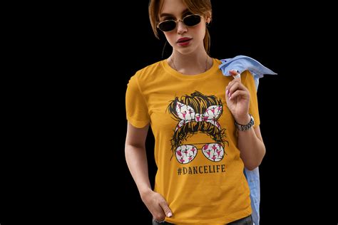 Dance Life Mustard Yellow Round Neck T-Shirt for Women | ATOM