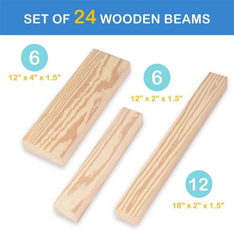 Foam Wooden Beam Building Blocks, 24 pcs | Becker's