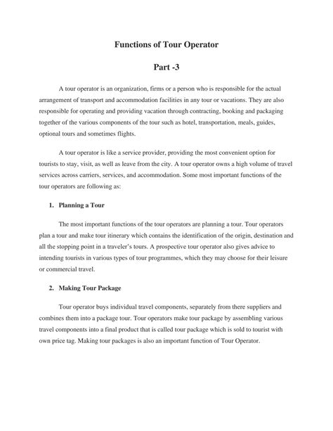 Image result for Function Tour Operator