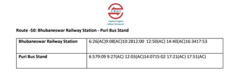 Mo Bus Route 50 Timings and Stoppage Map
