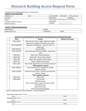 Fillable Online umassd Research Building Access Request Form - UMass ...