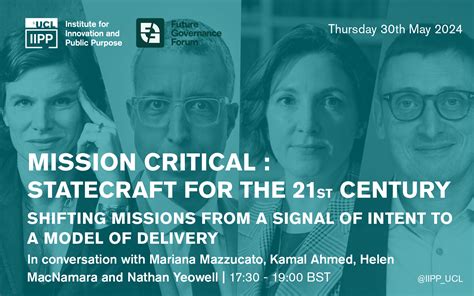 Mission Critical : Statecraft for the 21st century | UCL Bartlett ...