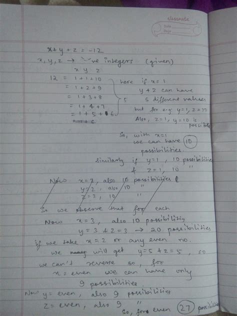 Find the number of negative integral solution if equation x+y+z=-12 ...