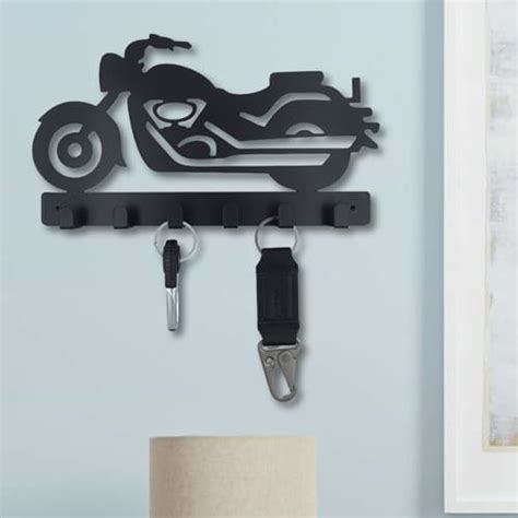 HeavenlyKraft Superbike Metal Key Holder 8 Hooks, Black Color, Steel ...