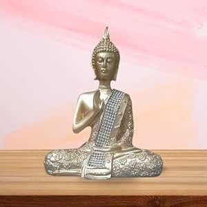 Buy Golden Resin Buddha Idol Home Décor Showpiece | Sitting Lord Buddha ...