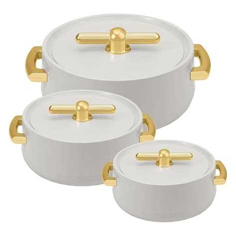 Buy Selvel Elegance Grey Colour Casserole Set Of 3 | BPA Free | And ...