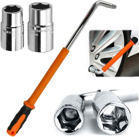 EPAuto Telescoping Lug Wrench, Wheel Wrench with CR-V Sockets (17/19 ...
