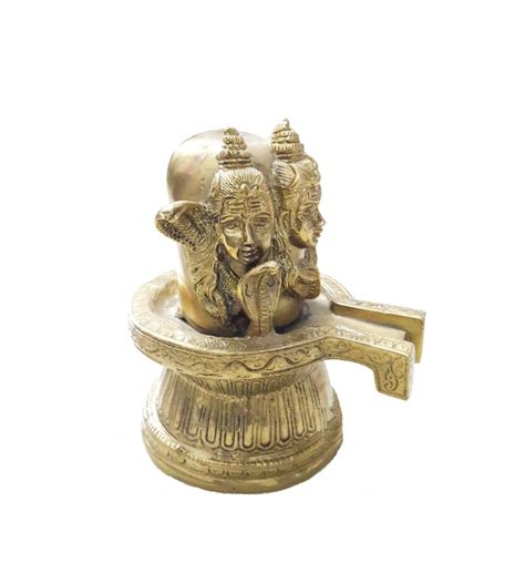 Buy AM VAASITI Three Face Lord Shiva Brass Shiva Linga Online at Low ...