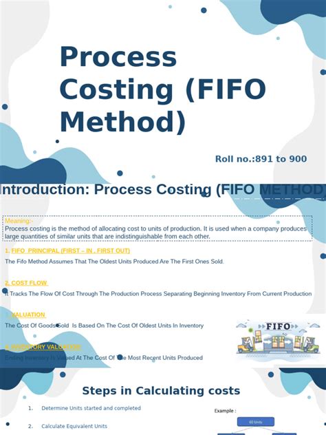 Image result for Process Costing FIFO Method