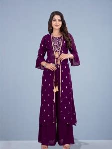 SANCIA Women Ethnic Top Palazzo Ethnic Jacket Set - Buy SANCIA Women ...