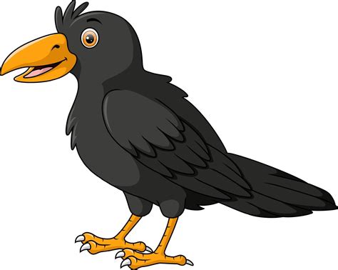 Cute crow cartoon on white background en 2024 | Cuervo dibujo, Cuervo animado, Cuervo