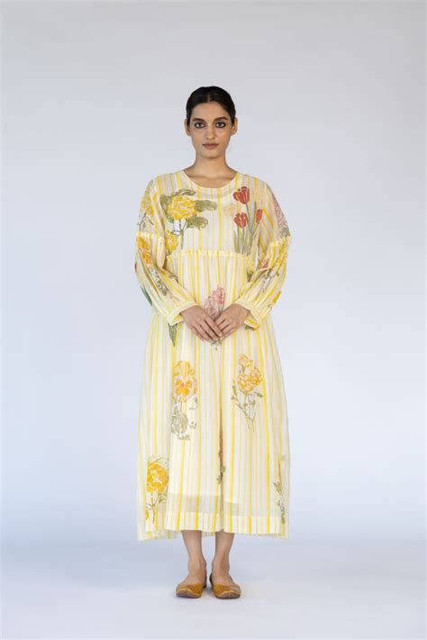 Buy - Laure yellow field dress | Elan Store