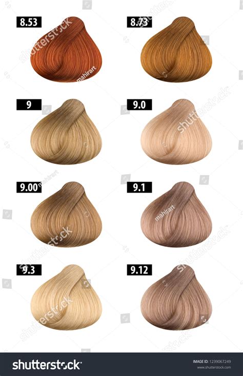 Hair Dye Colours Chart Colour Numbers Foto Stok 1239067249 | Shutterstock