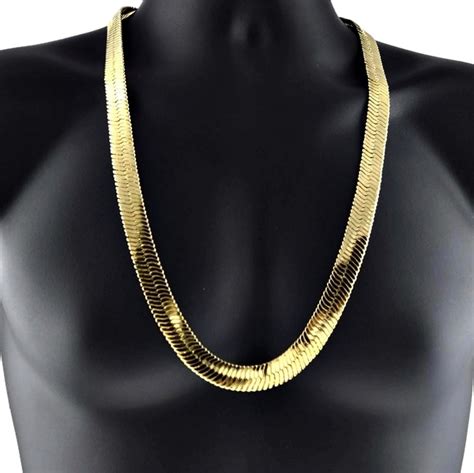 Gold Herringbone Necklace For Men Genuine Brand New | Real 10K Solid