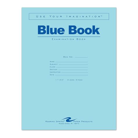 Roaring Spring Blue Exam Book, 11 x 8.5 Inches, 8 Sheets, Full Case ...