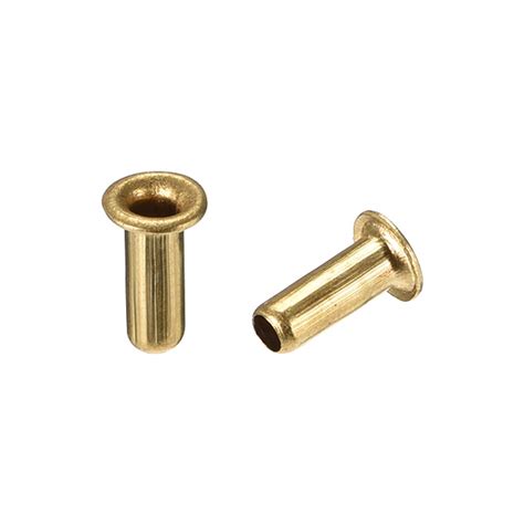 uxcell Hollow Rivet,3mm x 8mm Through Hole Copper Hollow Rivets ...