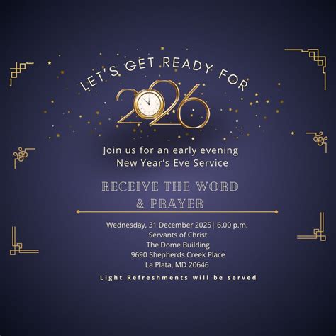 New Year’s Eve Service , 9690 Shepherds Creek Place, La Plata, MD, 31 ...