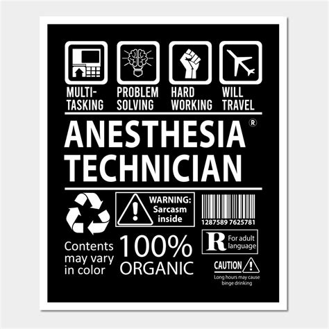 Anesthesia Technician T Shirt - MultiTasking Certified Job Gift Item ...
