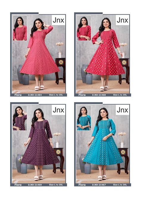 Flora Jnx Roman Print Anarkali Kurtis Wholesaler Gujarat – Kavya Style Plus
