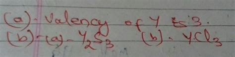 the valency of Y in chemical formula yn? - Brainly.in