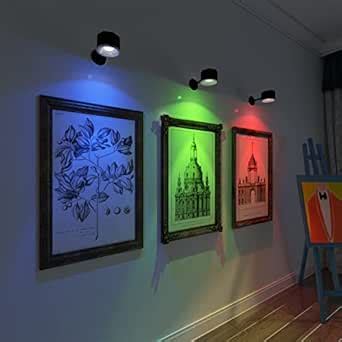 Yuewilai Magnetic Wall Sconce 16 RGB Colors Dimmable, Rechargeable ...