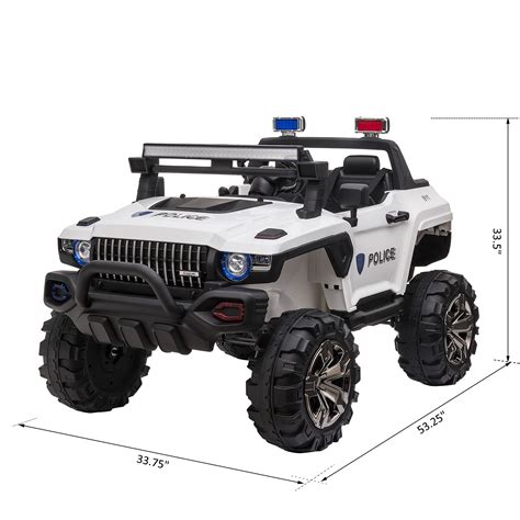 Buy Aosom 12V Kids Electric 2-Seater Ride On Police Car SUV Truck Toy ...