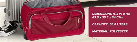 Skybags Cardiff Polyester 63.5 cms Red Travel Duffle (DFTCAR62ERED ...
