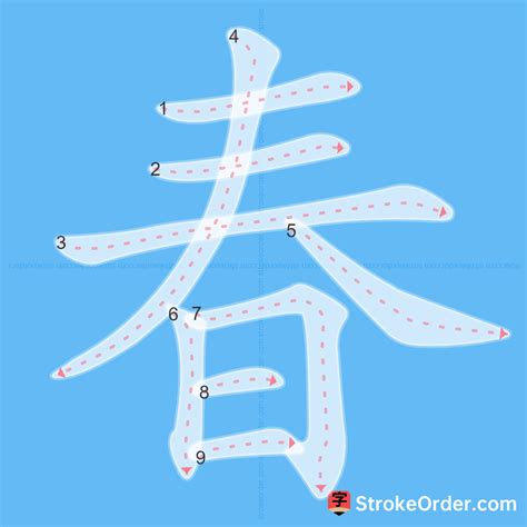 春 stroke order