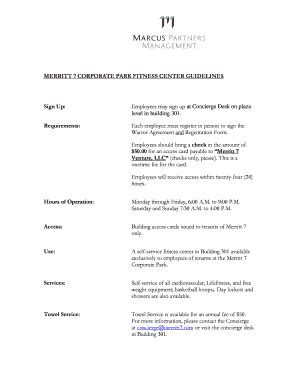 Fillable Online MERRITT 7 CORPORATE PARK FITNESS CENTER GUIDELINES Fax ...